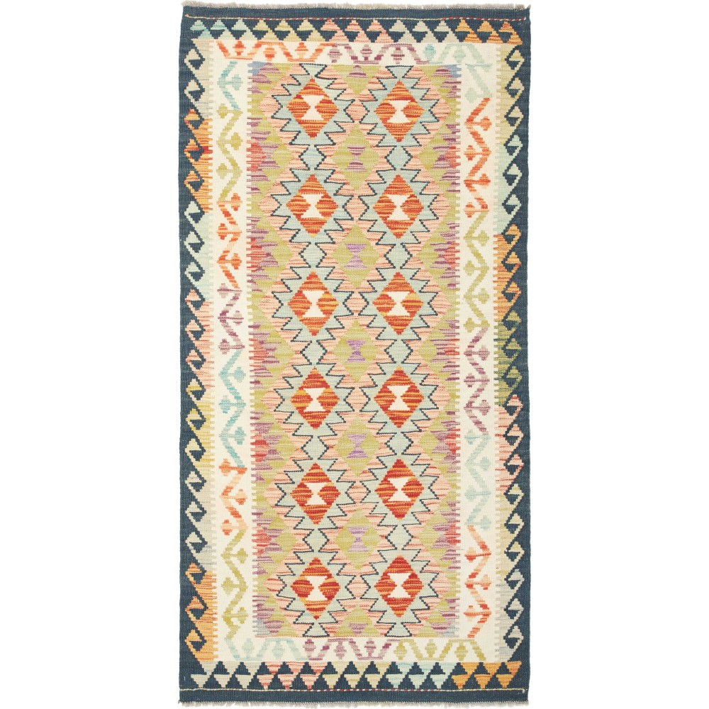 Tappeto Kilim Afghanistan giallo grigio 100x196
