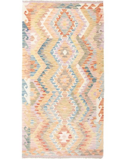 Tappeto Kilim Afghanistan giallo grigio 105x199