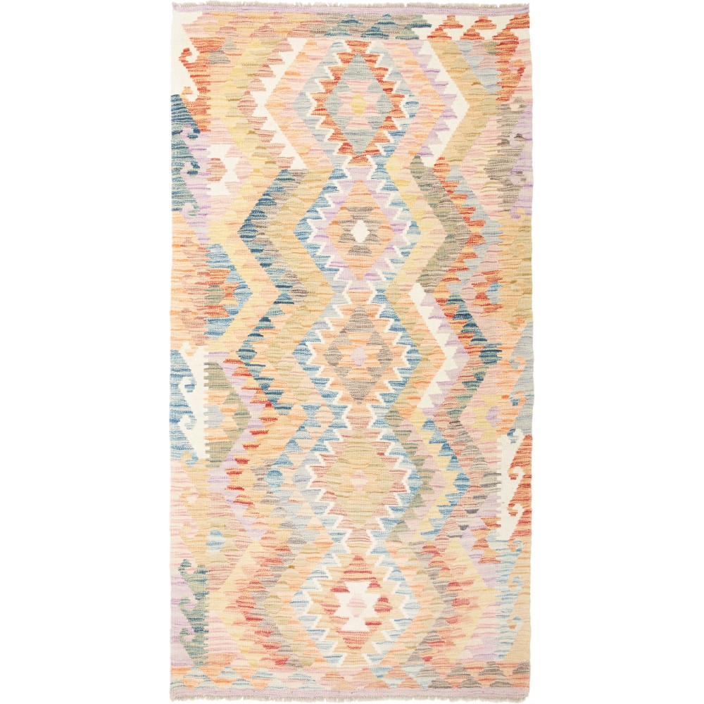 Tappeto Kilim Afghanistan giallo grigio 105x199