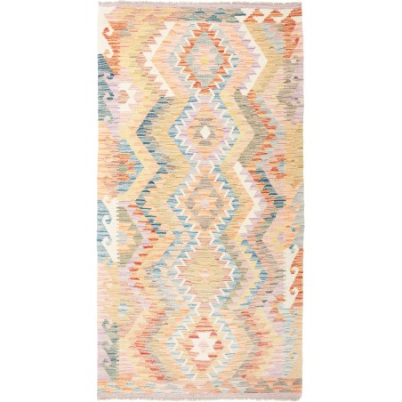 Tappeto Kilim Afghanistan giallo grigio 105x199