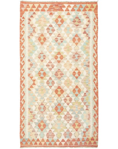 Tappeto Kilim Afghanistan giallo rosso 107x198