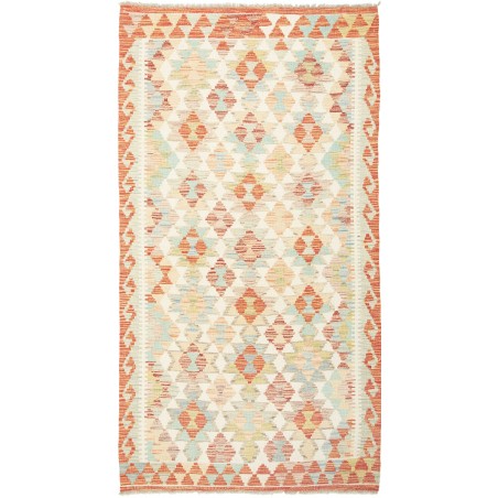 Tappeto Kilim Afghanistan giallo rosso 107x198