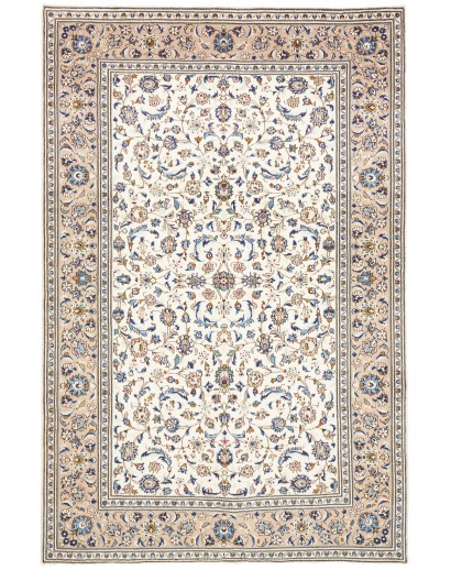 Tappeto Kashan Persia bianco grigio 194x297