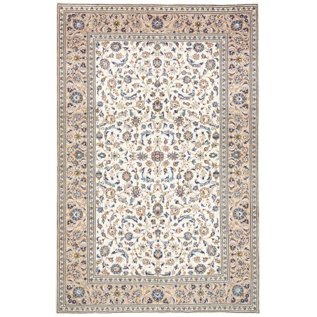 Tappeto Kashan Persia bianco grigio 194x297