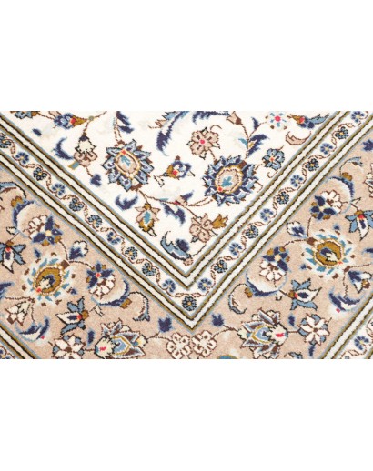 Tappeto Kashan Persia bianco grigio 194x297
