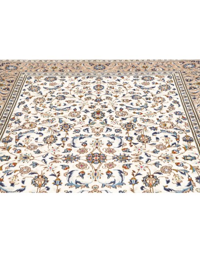 Tappeto Kashan Persia bianco grigio 194x297