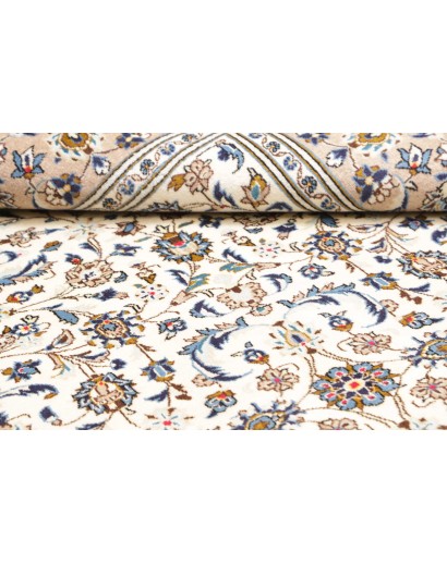 Tappeto Kashan Persia bianco grigio 194x297