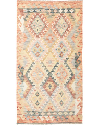 Tappeto Kilim Afghanistan giallo marrone 105x201