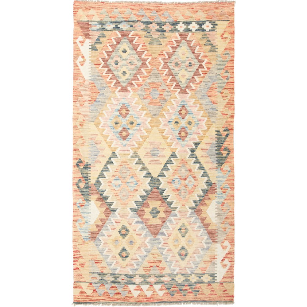 Tappeto Kilim Afghanistan giallo marrone 105x201