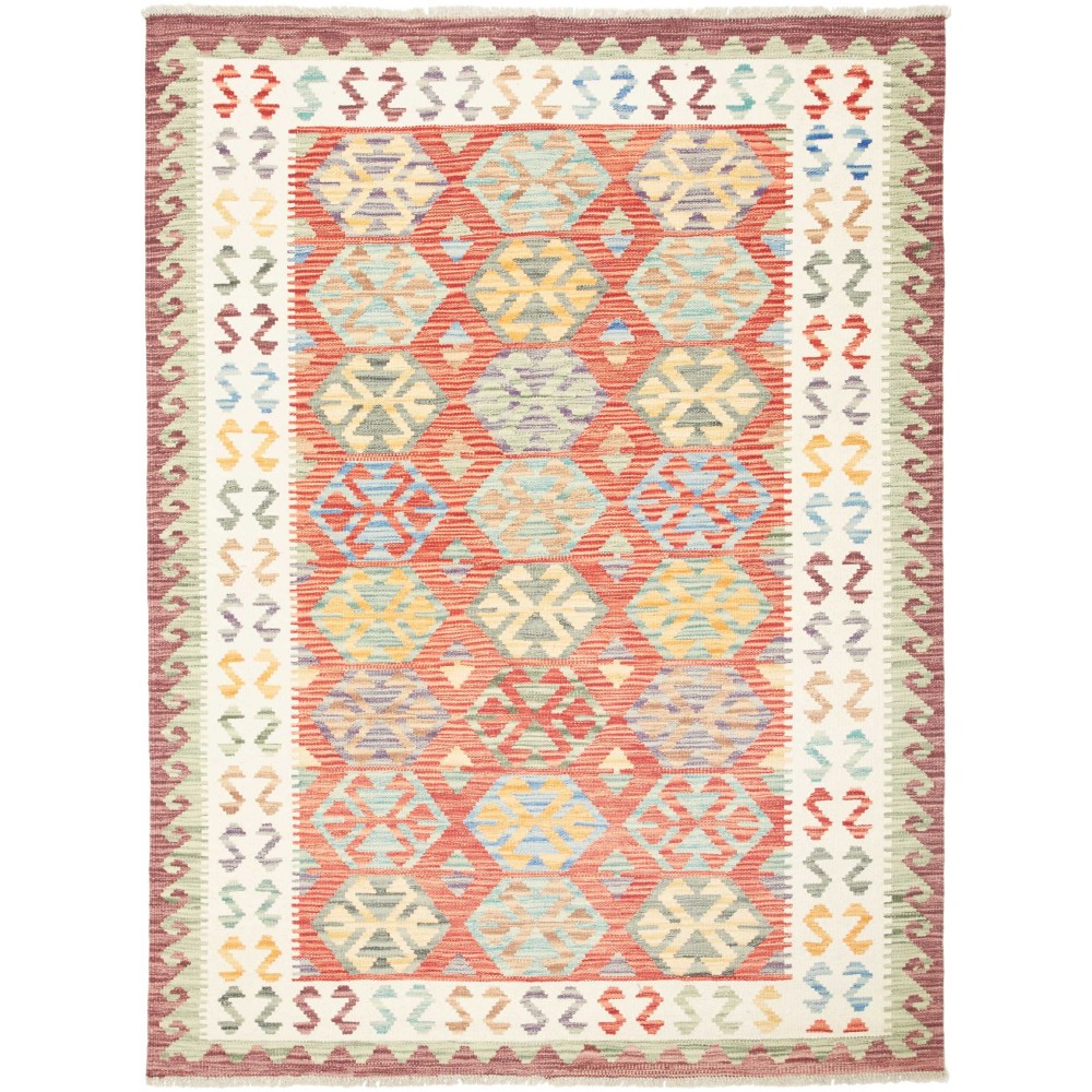 Tappeto Kilim Afghanistan giallo rosso 133x173
