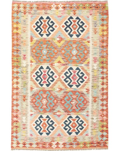 Tappeto Kilim Afghanistan giallo marrone 120x186