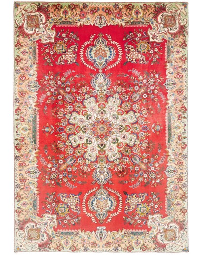 Tappeto Tabriz Persia giallo rosso 220x317