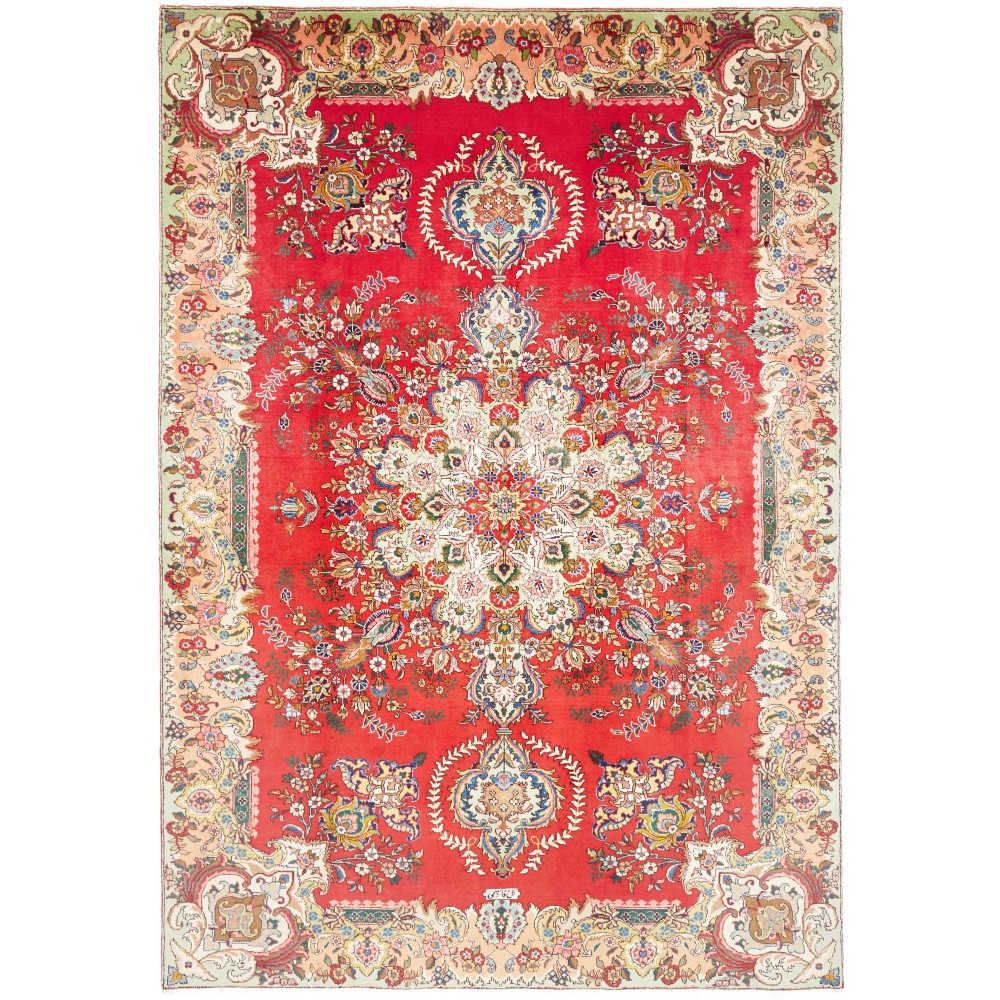 Tappeto Tabriz Persia giallo rosso 220x317