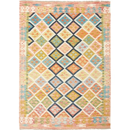 Tappeto Kilim Afghanistan giallo arancione 132x184