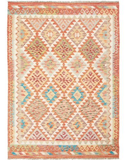 Tappeto Kilim Afghanistan marrone giallo 127x183