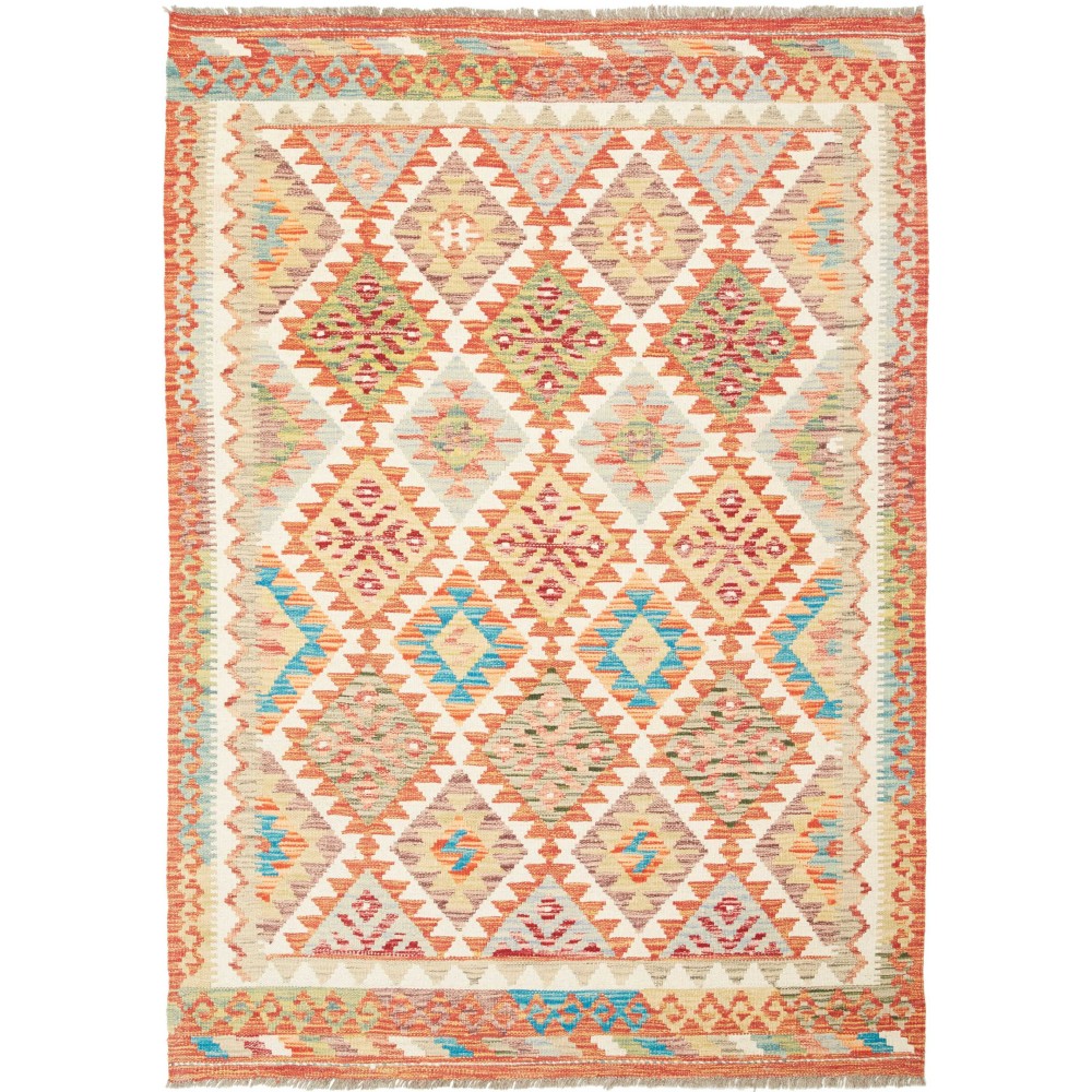 Tappeto Kilim Afghanistan marrone giallo 127x183