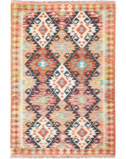 Tappeto Kilim Afghanistan giallo grigio 122x183