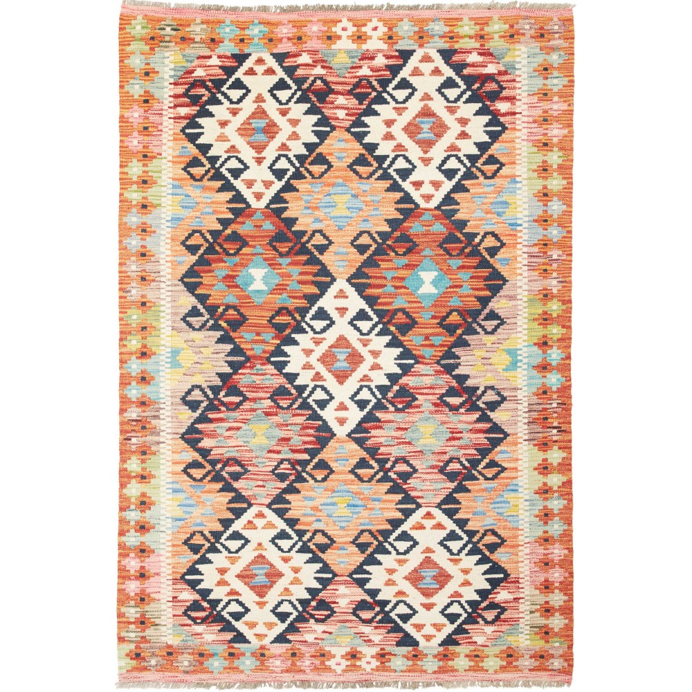 Tappeto Kilim Afghanistan giallo grigio 122x183