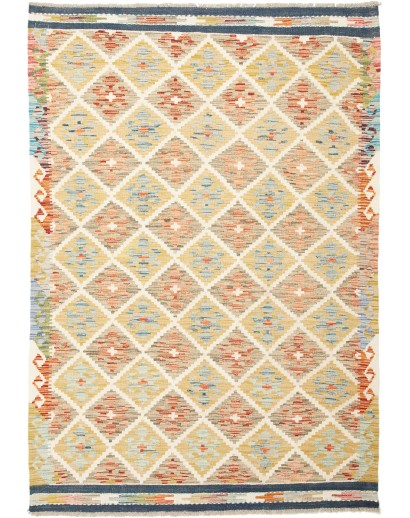 Tappeto Kilim Afghanistan giallo 130x184