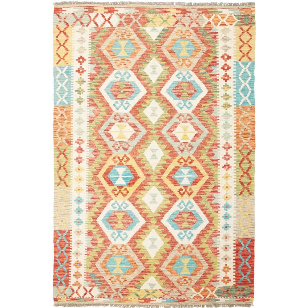 Tappeto Kilim Afghanistan marrone beige 126x186