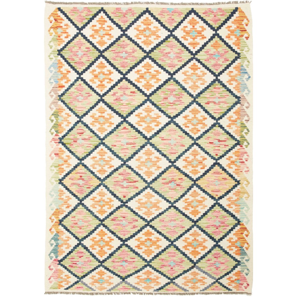 Tappeto Kilim Afghanistan giallo grigio 128x180