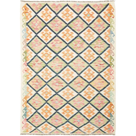 Tappeto Kilim Afghanistan giallo grigio 128x180
