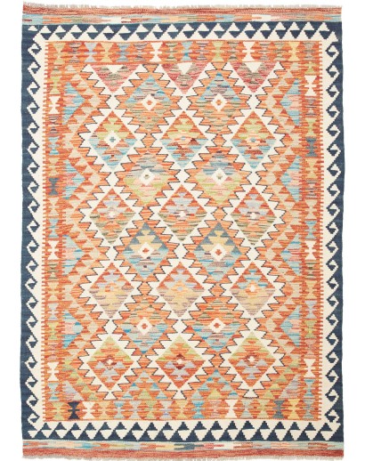 Tappeto Kilim Afghanistan giallo grigio 126x180