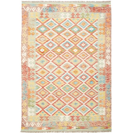 Tappeto Kilim Afghanistan giallo rosso 128x184