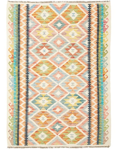 Tappeto Kilim Afghanistan giallo marrone 125x174