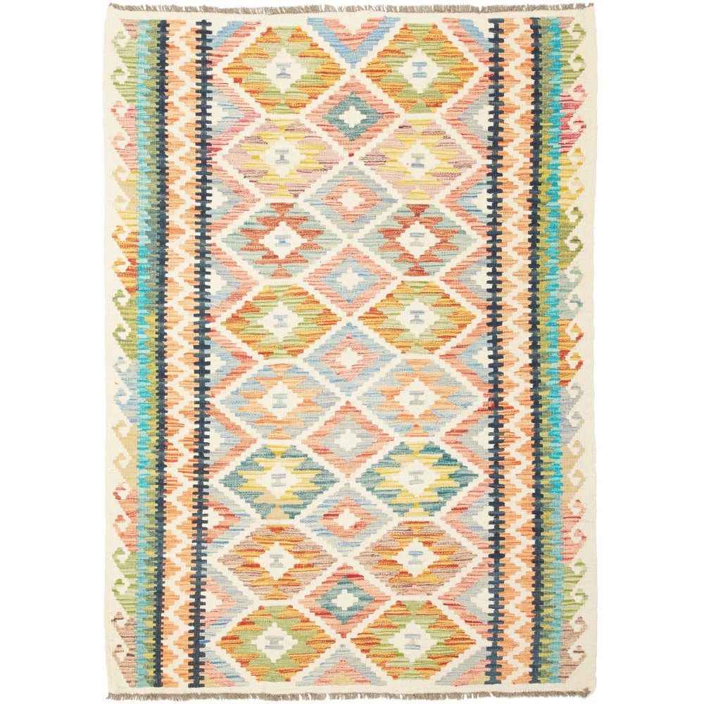 Tappeto Kilim Afghanistan giallo marrone 125x174