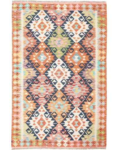 Tappeto Kilim Afghanistan giallo grigio 120x185