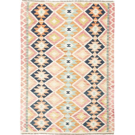 Tappeto Kilim Afghanistan giallo grigio 127x178