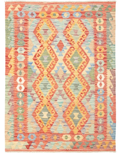 Tappeto Kilim Afghanistan marrone giallo 128x171