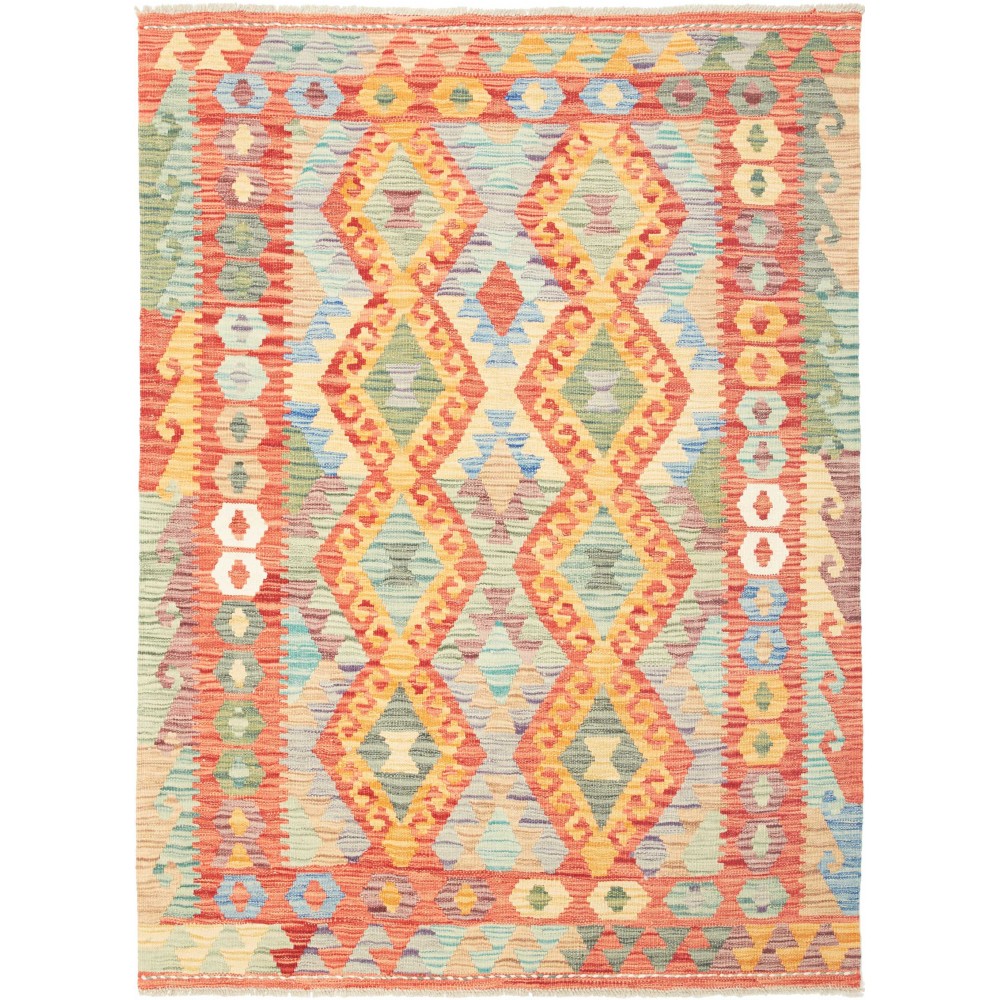 Tappeto Kilim Afghanistan marrone giallo 128x171