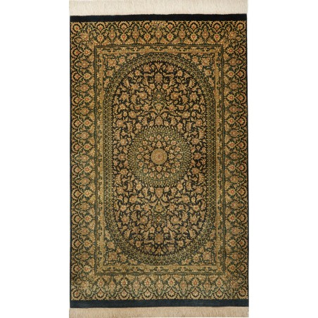 Tappeto Ghom seta Persia grigio marrone 77x120