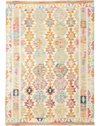 Tappeto Kilim Afghanistan giallo arancione 129x184