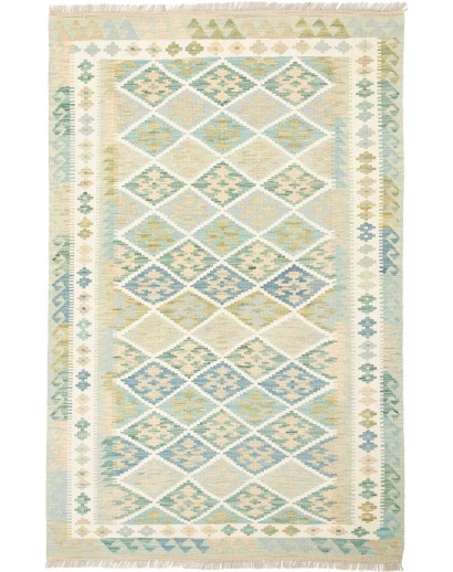 Tappeto Kilim Afghanistan bianco giallo 120x186