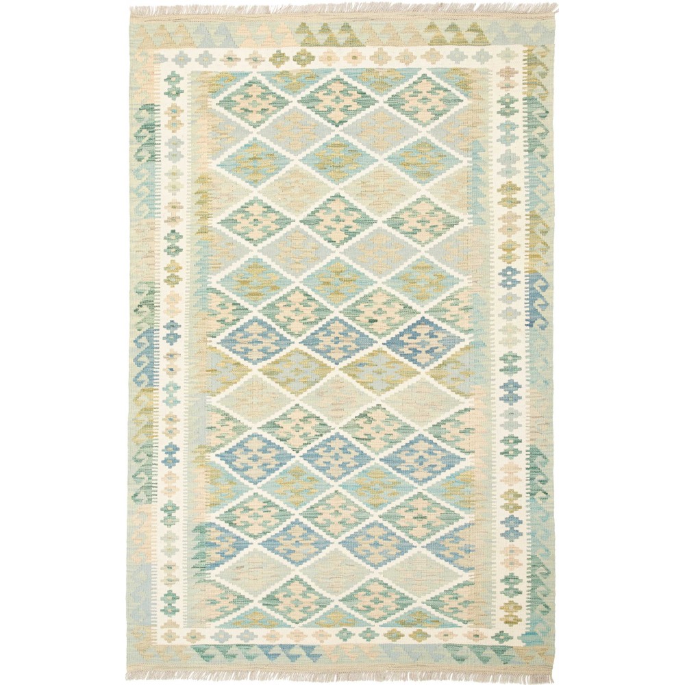Tappeto Kilim Afghanistan bianco giallo 120x186