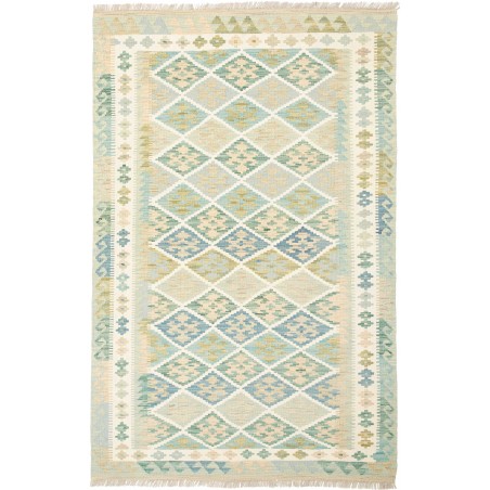 Tappeto Kilim Afghanistan bianco giallo 120x186