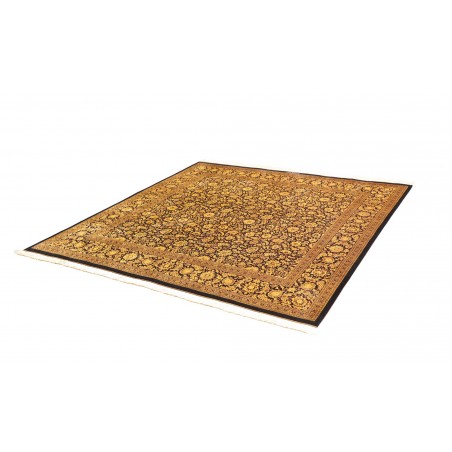 Tappeto Ghom seta Persia marrone 200x200