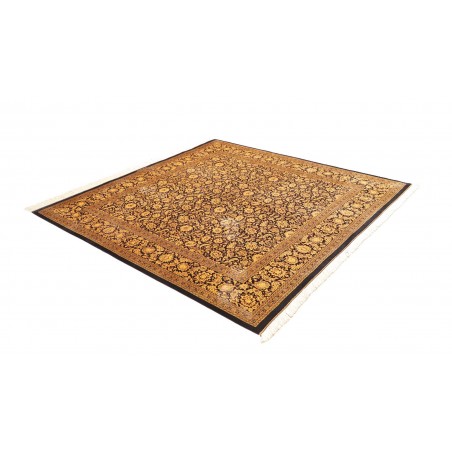 Tappeto Ghom seta Persia marrone 200x200