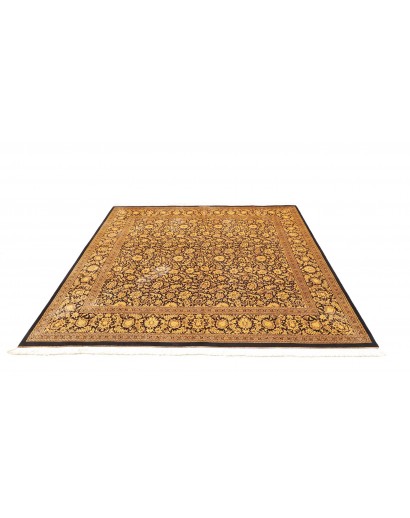Tappeto Ghom seta Persia marrone 200x200