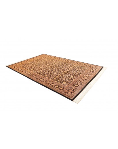 Tappeto Ghom seta Persia marrone blu 200x291