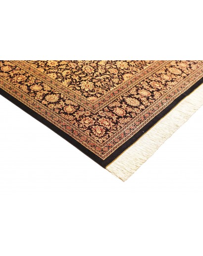 Tappeto Ghom seta Persia marrone blu 200x291