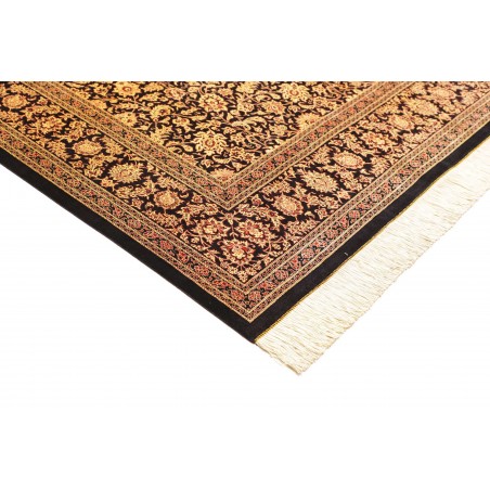 Tappeto Ghom seta Persia marrone blu 200x291