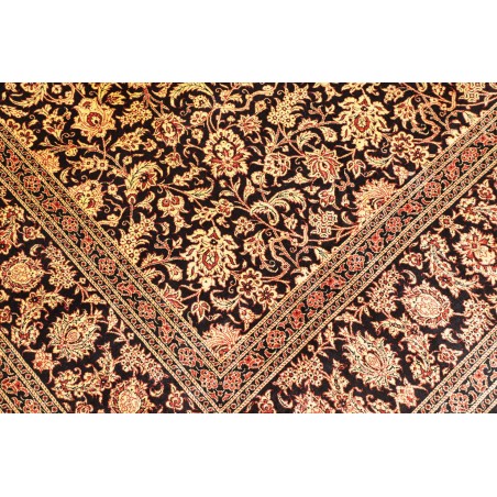 Tappeto Ghom seta Persia marrone blu 200x291