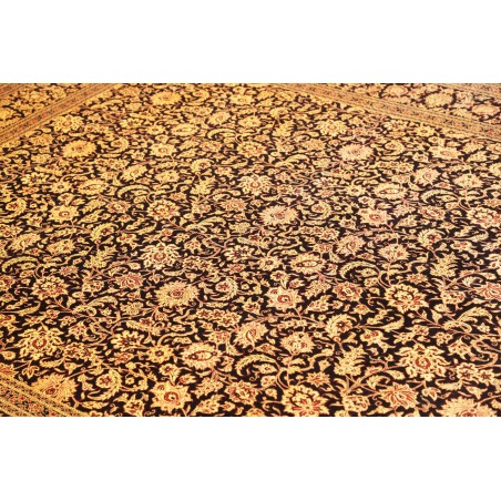 Tappeto Ghom seta Persia marrone blu 200x291