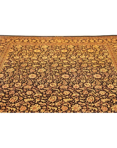 Tappeto Ghom seta Persia marrone blu 200x291