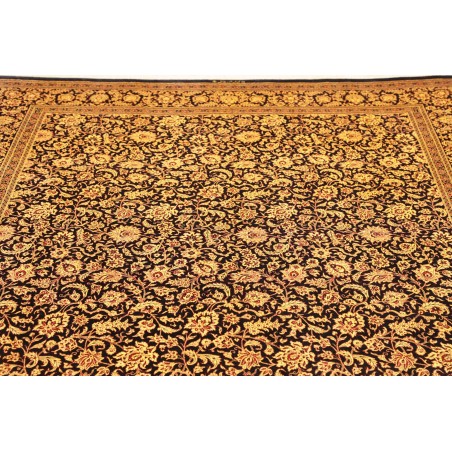 Tappeto Ghom seta Persia marrone blu 200x291