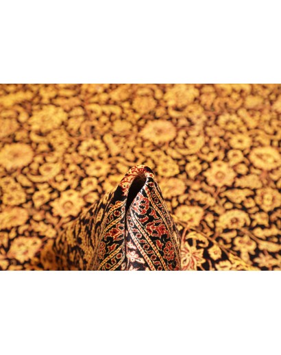 Tappeto Ghom seta Persia marrone blu 200x291